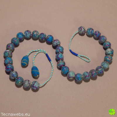 collar azul caribe de lana afieltrada