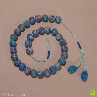 collar azul caribe de lana afieltrada