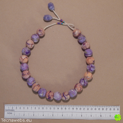 collar melocotón y malva de lana afieltrada con referencia
