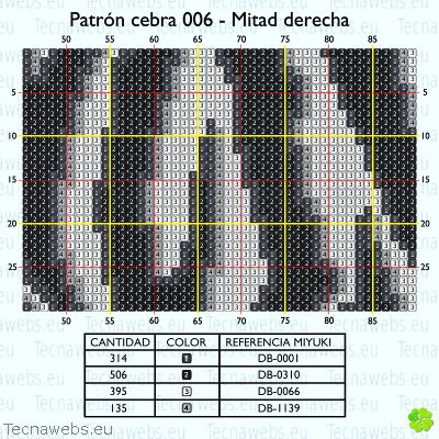 Mitad derecha del patrón cebra 6