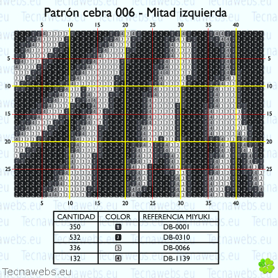 Mitad izquierda del patrón cebra 6